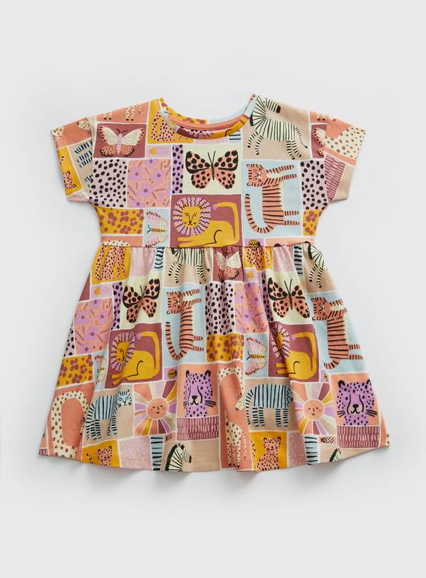 Animal Block Jersey Dress - 1-1.5 years